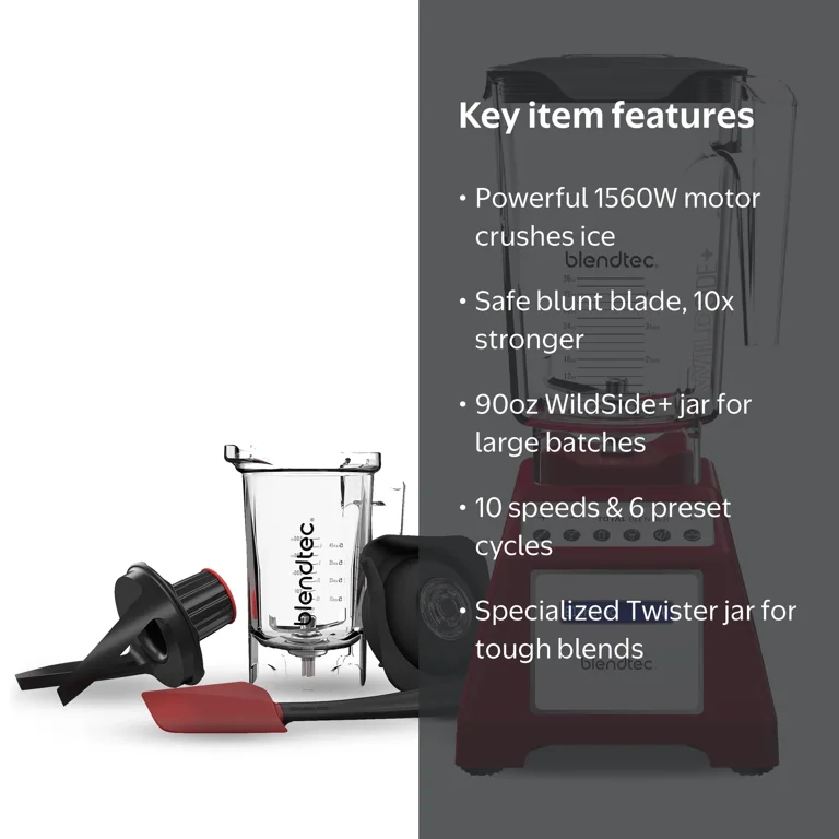 Blendtec Total Classic Original Blender with 90 oz WildSide+ Jar