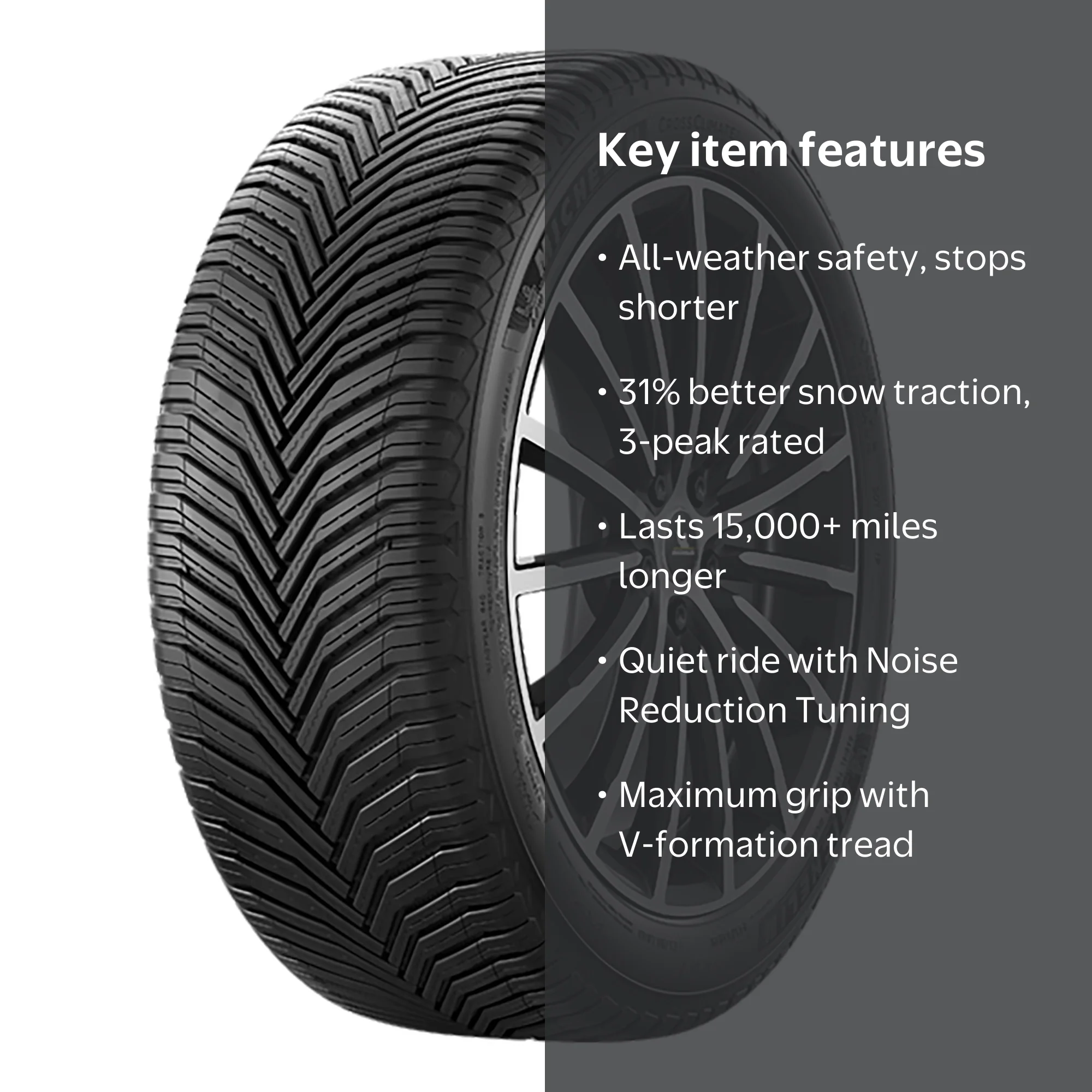 Michelin, All-Season Tire, 235/40R18/XL 95V, Performance Traction