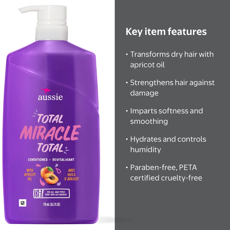 Aussie Total Miracle Hair Conditioner, 26.2 fl oz, 778 ml