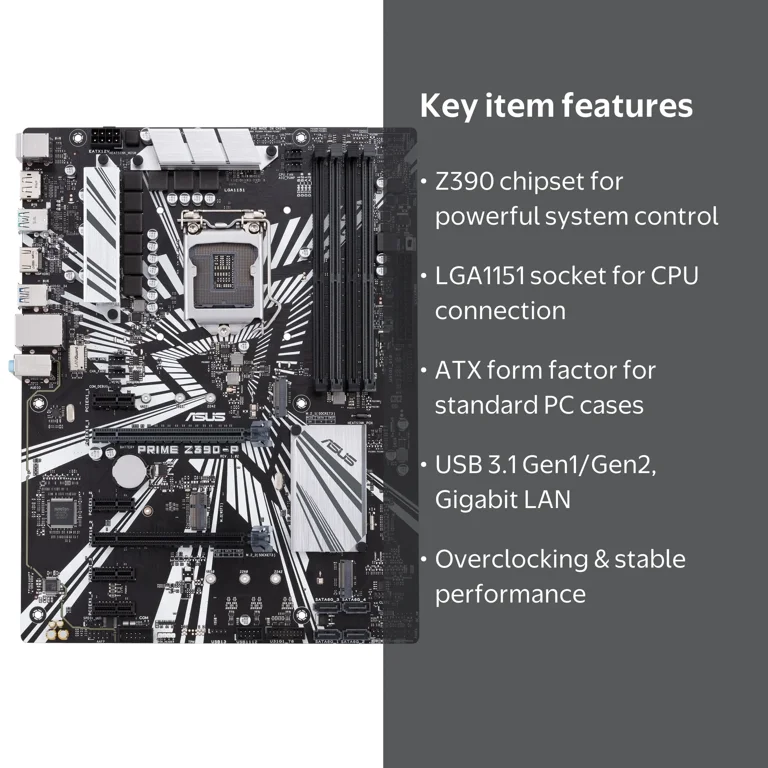 ASUS PRIME Z390-P - Motherboard - ATX - LGA1151 Socket - Z390