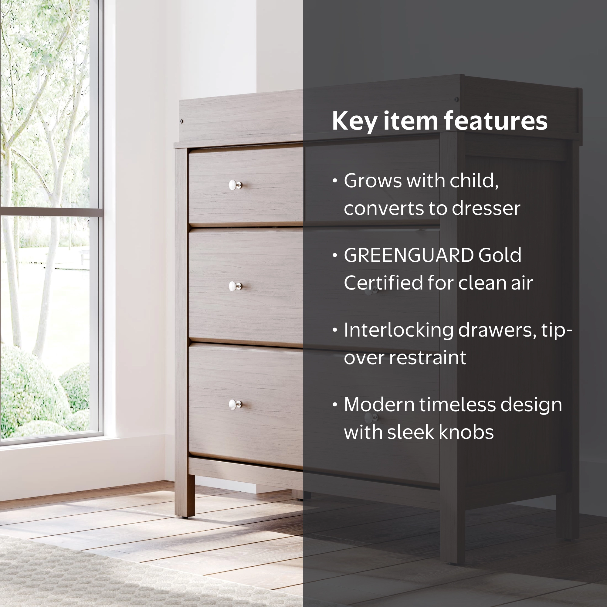 Storkcraft Horizon 3 Drawer Chest with Infant Changing Topper
