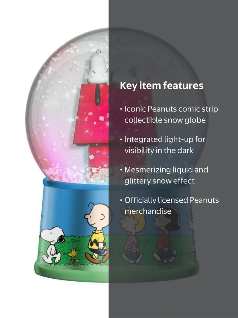 Peanuts Snoopy & Woodstock Gang Light Up Snow Globe - Indoor