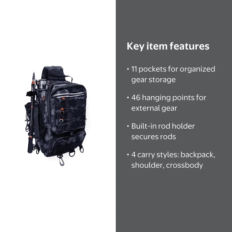 best lure fishing rucksack Dovesun Small Backpack, Fly Fishing Sling Pack Waterproof Backpack with Tackle Boxes The rugged Hypalon MOLLE platform supports modular expansion ENROSLU Fishing Backpack, Tackle Bag