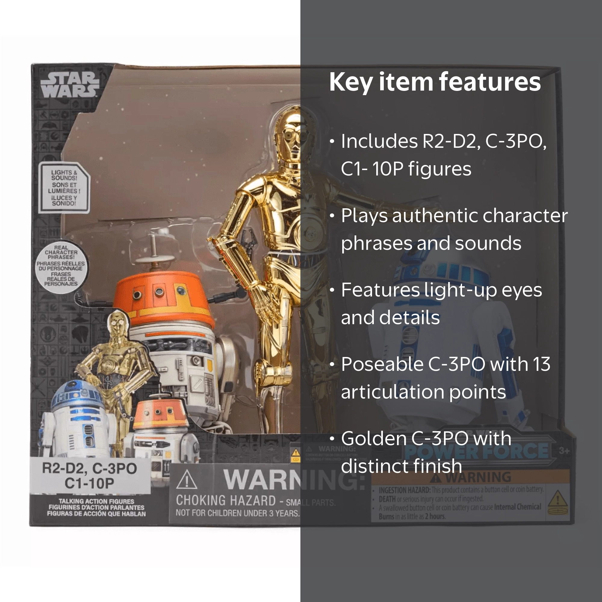 Disney Parks R2-D2 C-3PO C1-10P Talking Action Figure Set Star