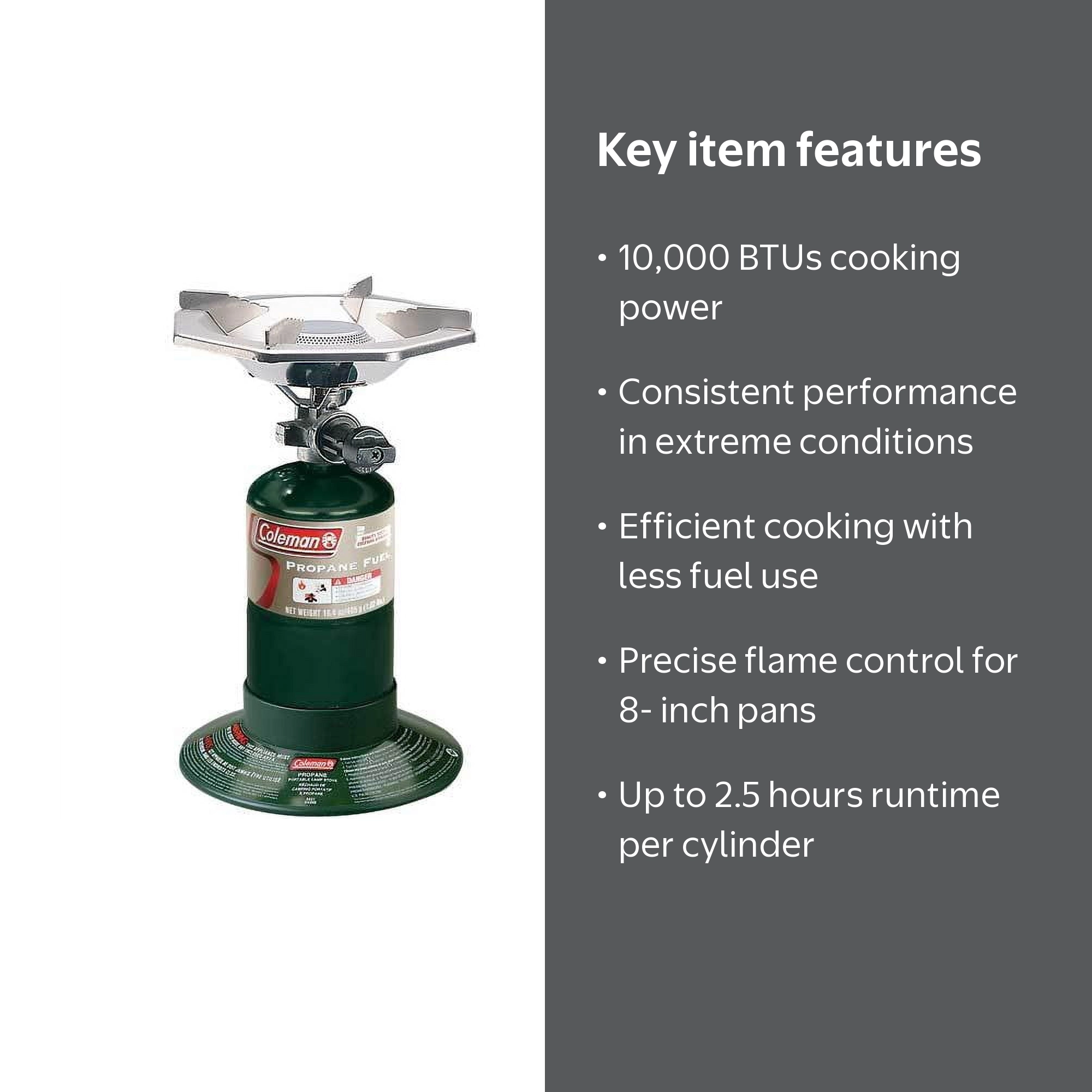Coleman Compact Single Burner Propane Camping Stove for Outdoor