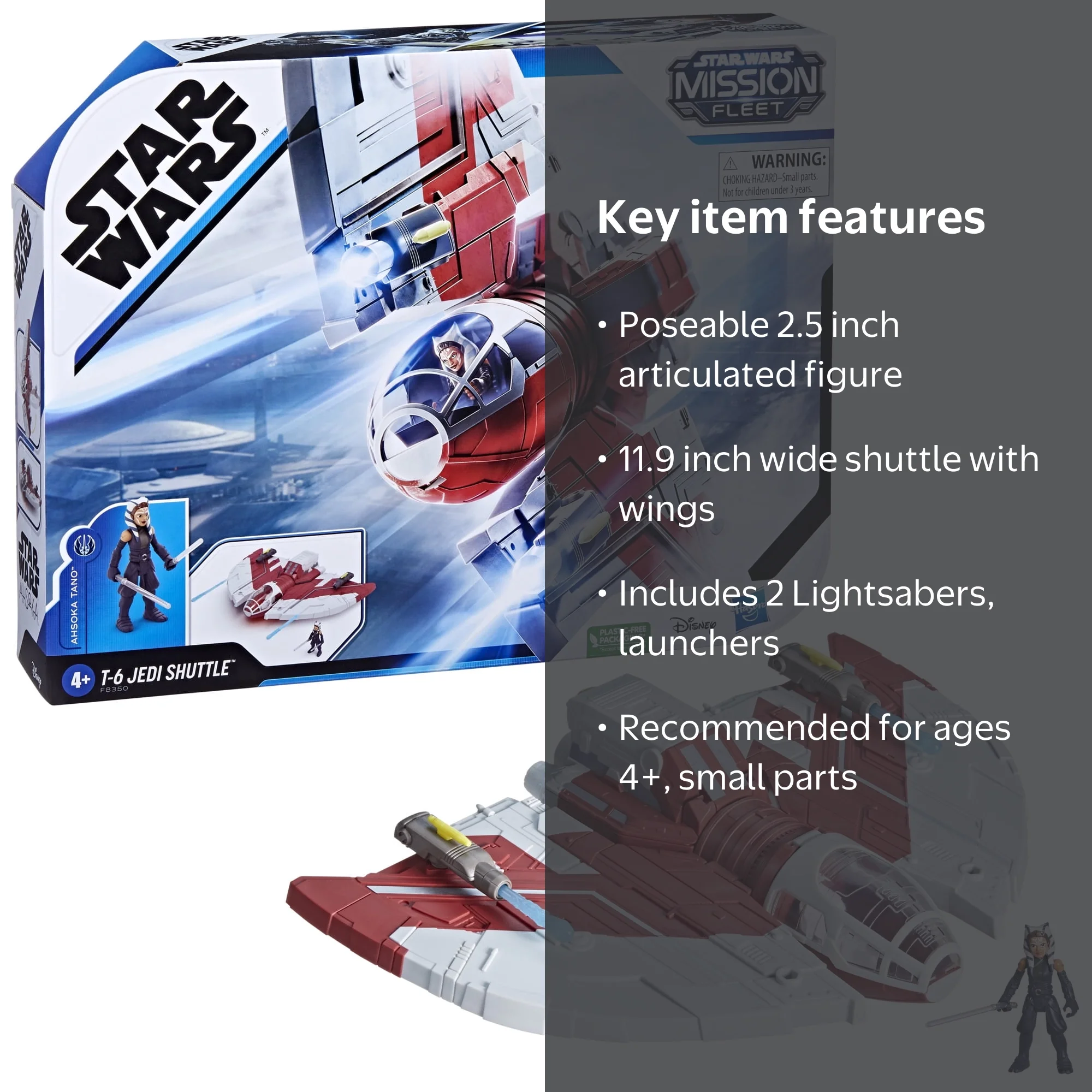 Star Wars, Action Figure, Ahsoka Tano 2.5-inch, T-6 Jedi Shuttle