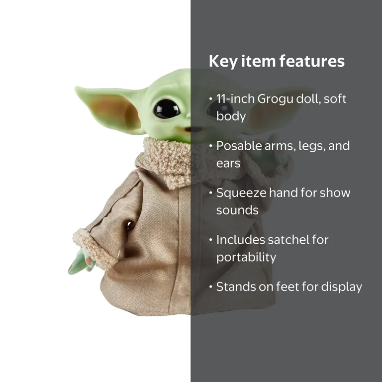 Star Wars, Plush Set, 11-inch Grogu with Sounds and Carrier