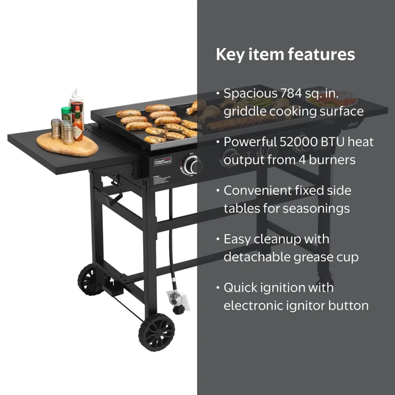 Royal Gourmet 4-Burner GB4001B 52000-BTU Gas Grill Griddle, 36''L