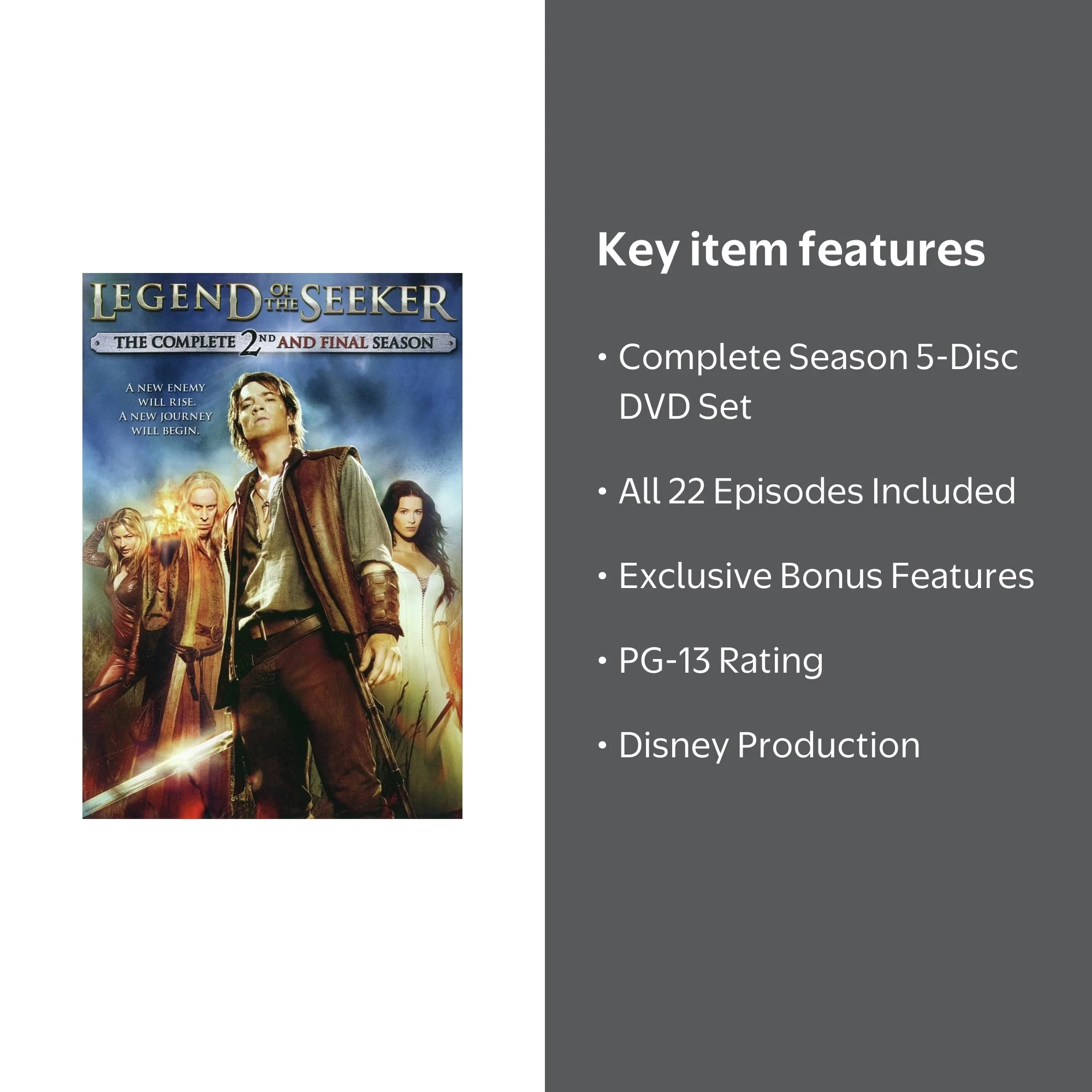 Disney, Legend of the Seeker, The Complete Second Season - Walmart.com