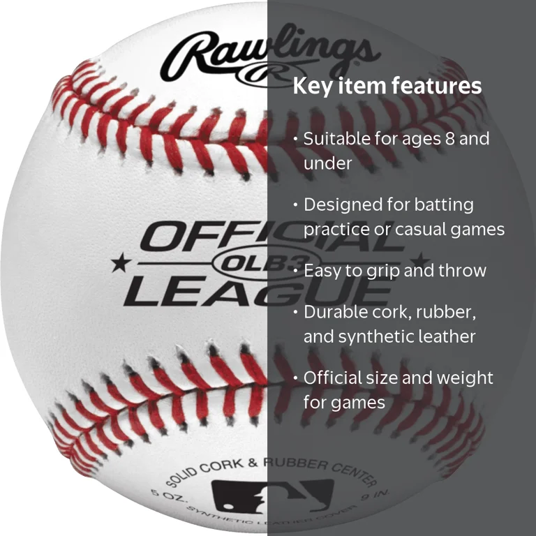 その他 OFFICIAL LEAGUE OLB3 Rawlings Official League Recreational Use Baseball for Ages 8 and