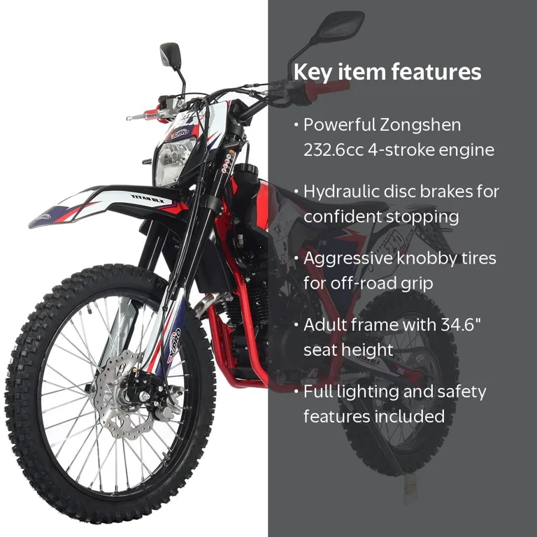 X-Pro Adult Gas Dirt Bike 250cc Titan Dlx, Chinese Powered with