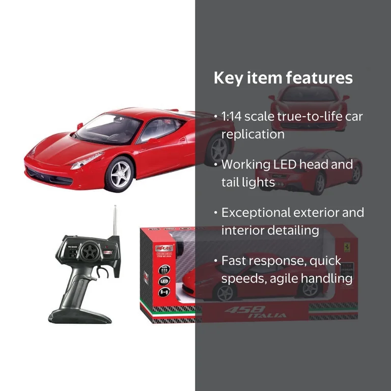 Ferrari Remote Controlled Car 458 Italia R/C Car 1:14 Scale