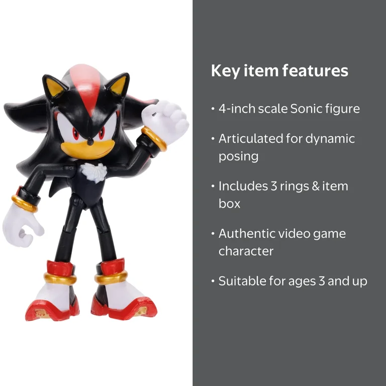 Sonic - Shadow Actiefiguur 153 cm - Geïnspireerd door Movie - Perfect voor Fans - Ideale cadeau