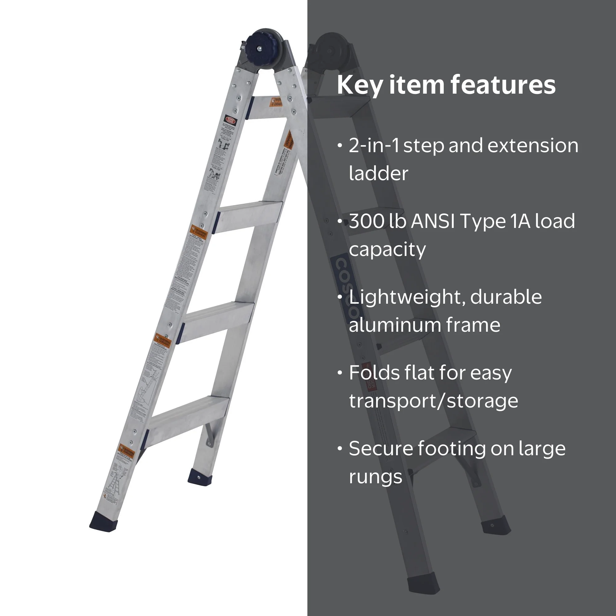 2本セットHUTCHINSON FUSION 5 パフォーマンス 700×23C COSCO 2-in-1 Step and Extension Ladder, Aluminum - Walmart.com