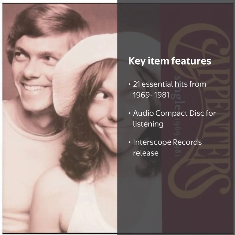 Carpenters Singles 1969-1981 CD, Music and Performance, 21 Tracks