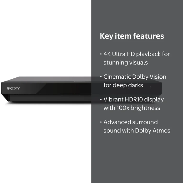 Sony, Blu-ray Player, UBP-X700M, 4K Ultra HD HDR Wi-Fi - Walmart.com