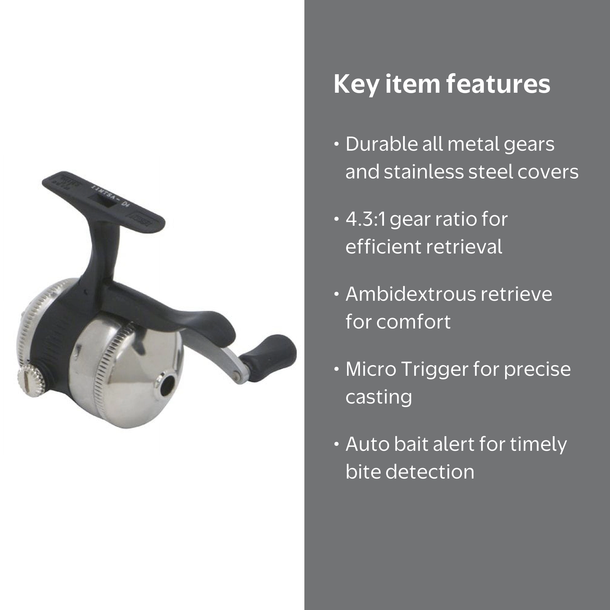 Zebco Authentic 11 Ambidextrous Micro Trigger Fishing Reel 4.3:1