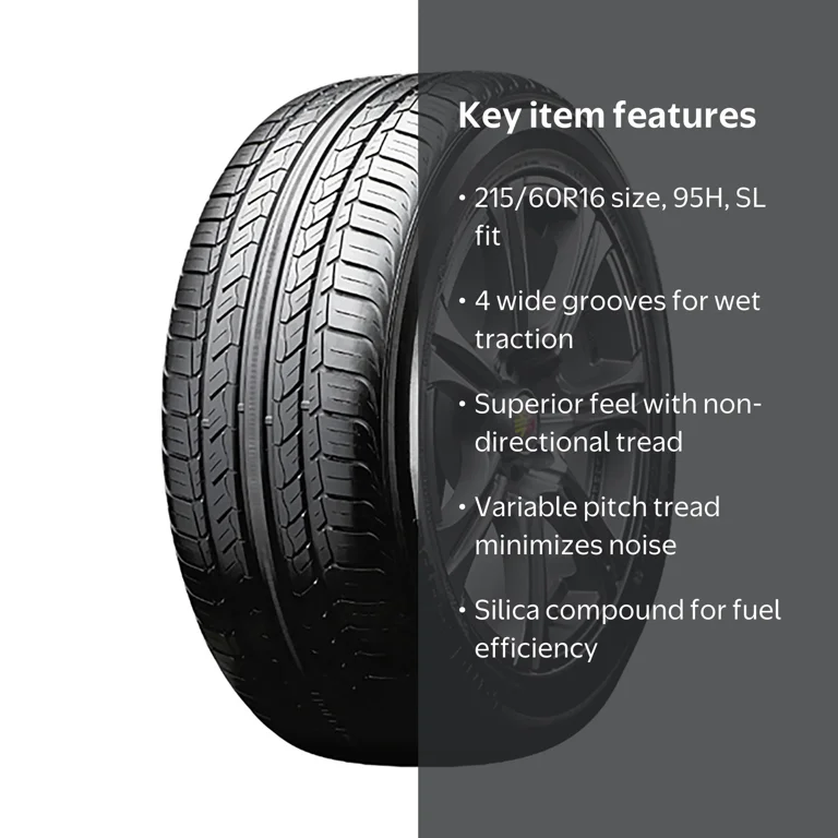 Summit Appliance, Passenger Tire, 215/60R16 95H All Season, Black