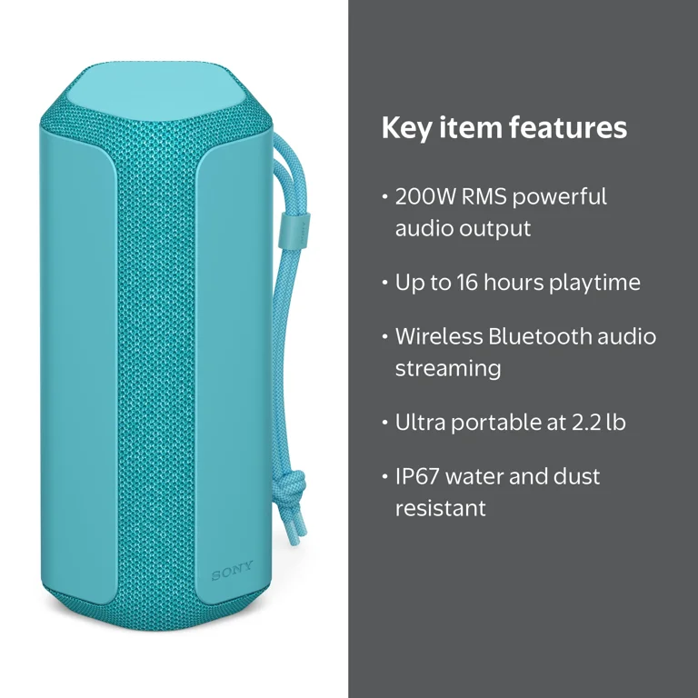 Sony SRS-XE200 Wireless Portable Bluetooth Speaker, IP67