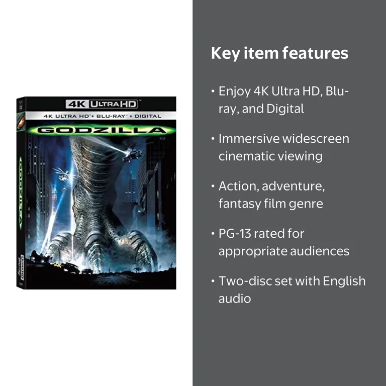 Sony Pictures, Action Movie, Godzilla 4K Ultra HD + Blu-ray