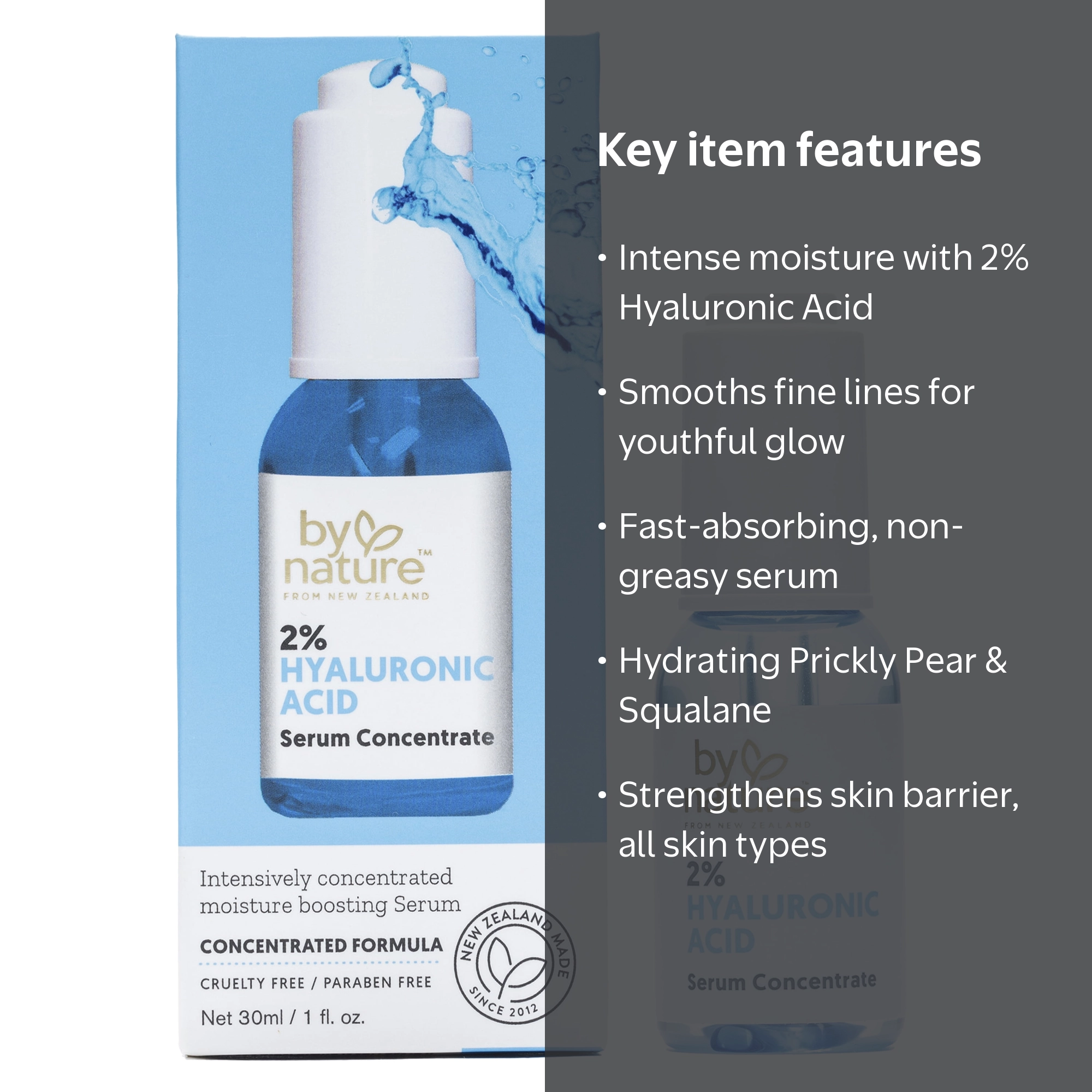By Nature 2% Hyaluronic Acid Serum Concentrate, Nourishing for Dry