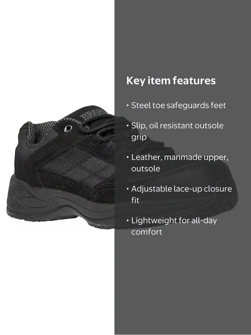 Free Shipping! Brahma Steel Toe Work Shoes for Men, Durable 