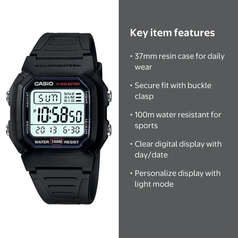 Casio Men's Classic Digital Sport Watch W800H-1AV - Walmart.com