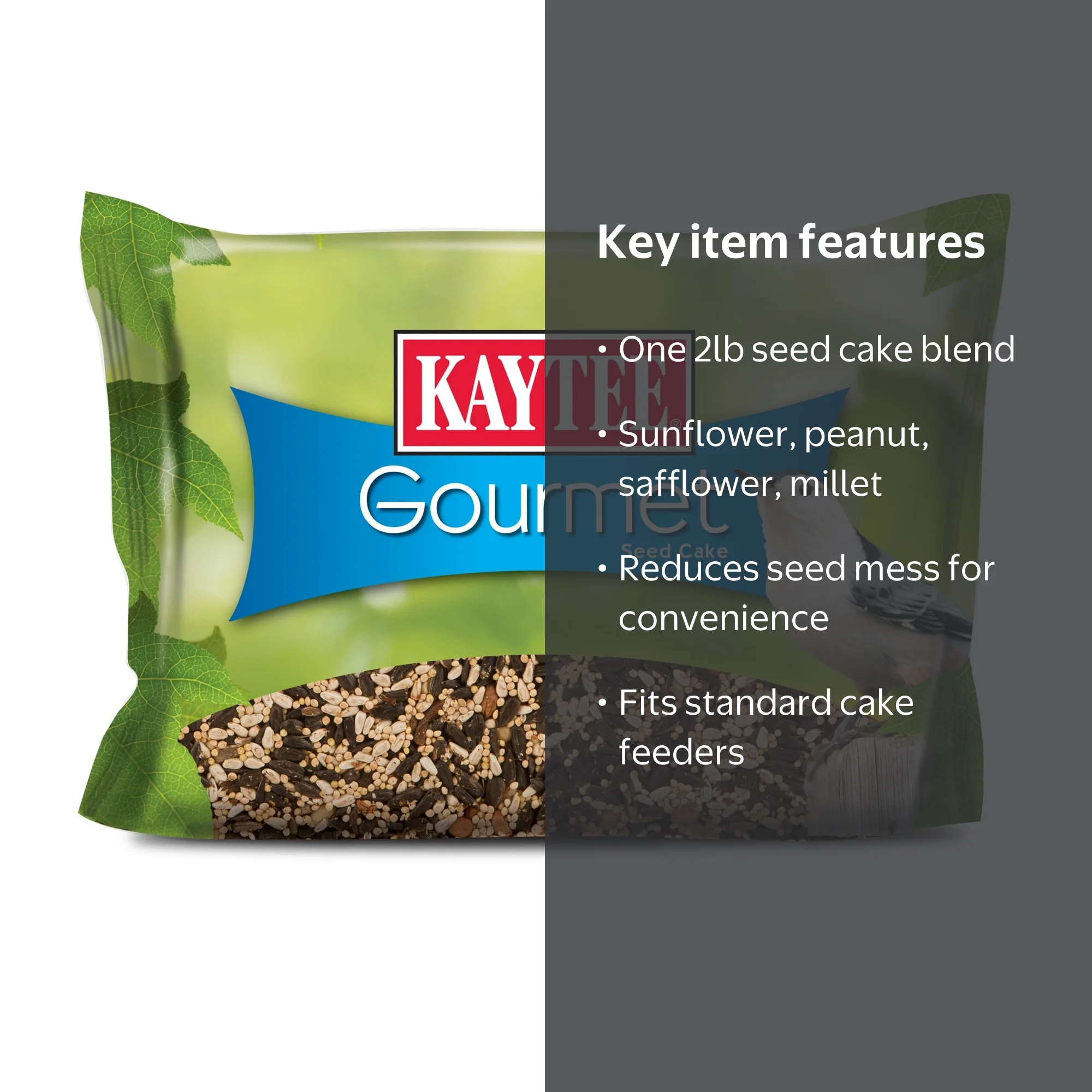 Kaytee Wild Bird Gourmet Seed Cake, 2 Pounds, Attracts Cardinals