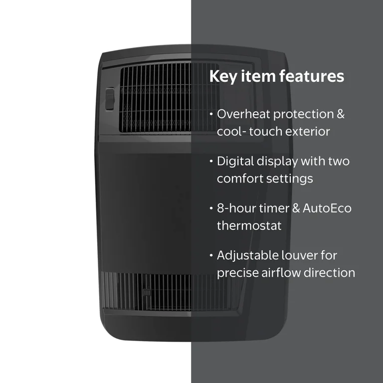 Lasko 1500W Cyclonic Ceramic Console Heater with Timer, CC24925
