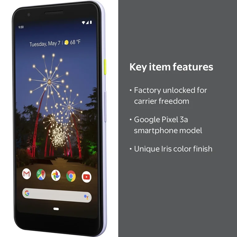 Google Pixel 3a Sargo Iris, Factory Unlocked - Walmart.com