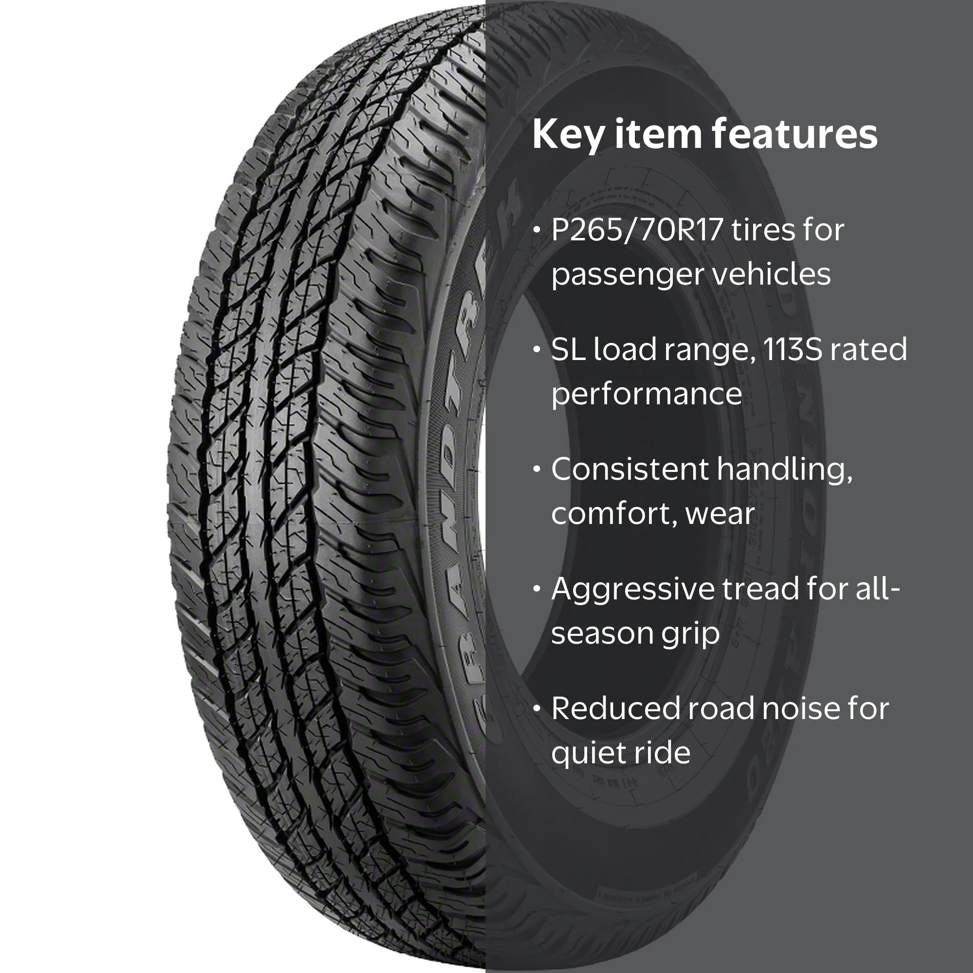 Dunlop Grandtrek AT20, All Season Passenger Tire, P265/70R17 113S