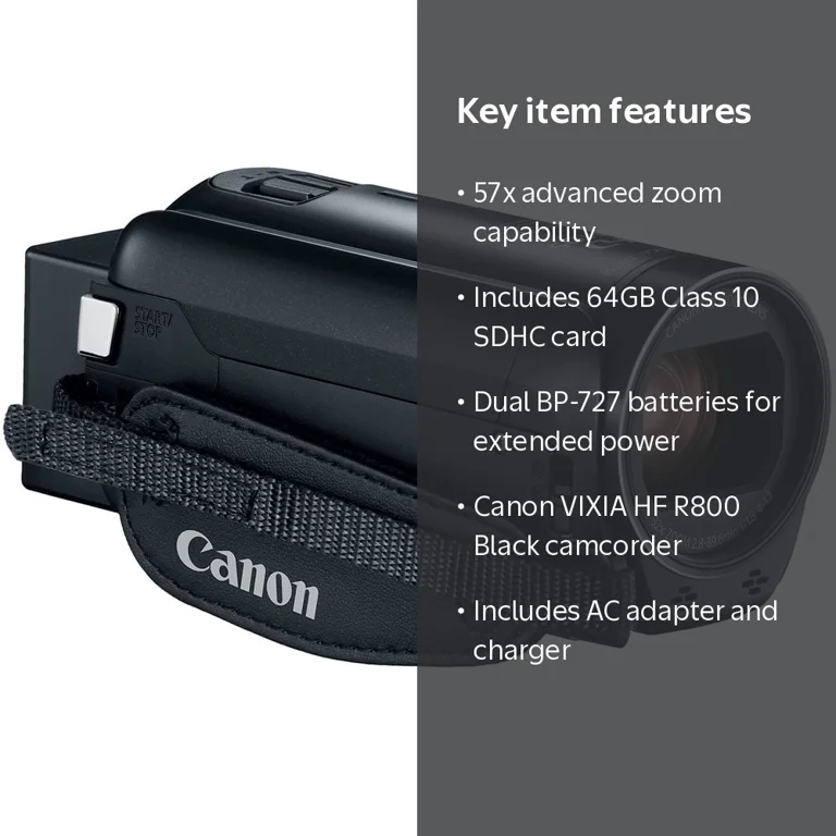 Canon VIXIA HF R800 Camcorder + Battery, UV Filter, 64GB Bundle Canon VIXIA HF R800 Camcorder + Battery, UV Filter, 64GB Bundle