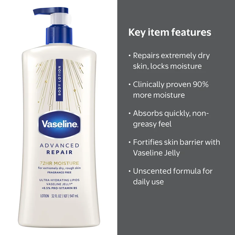 Vaseline Intensive Care Body Lotion 32 fl oz Unscented - Walmart.com
