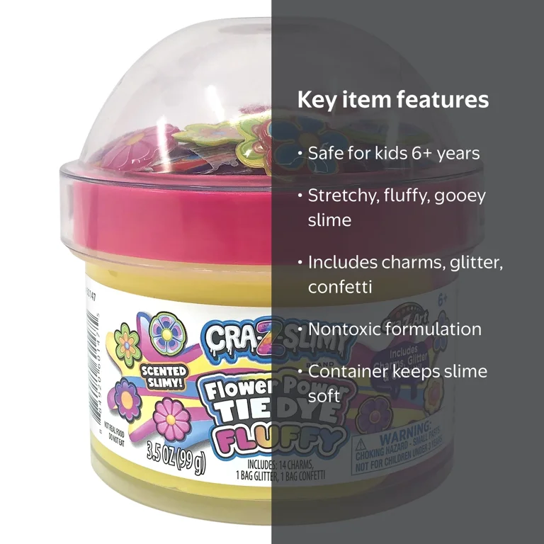 Cra-Z-Art Cra-Z-Slimy Flower Power Tie Dye Multicolor Slime with