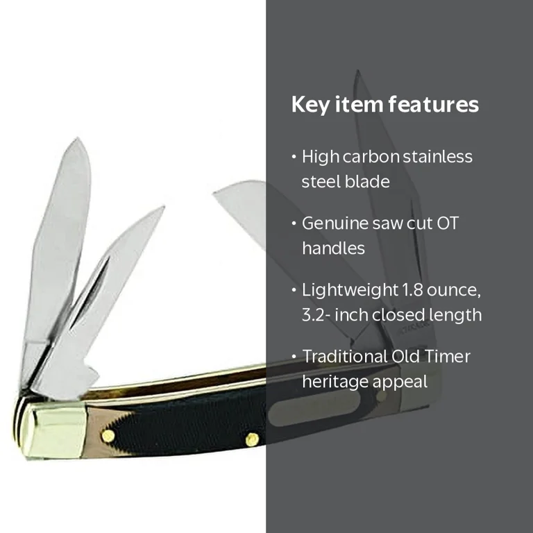 Schrade Old Timer Workmate 4-Blade Folding Pocket Knife with 7Cr17