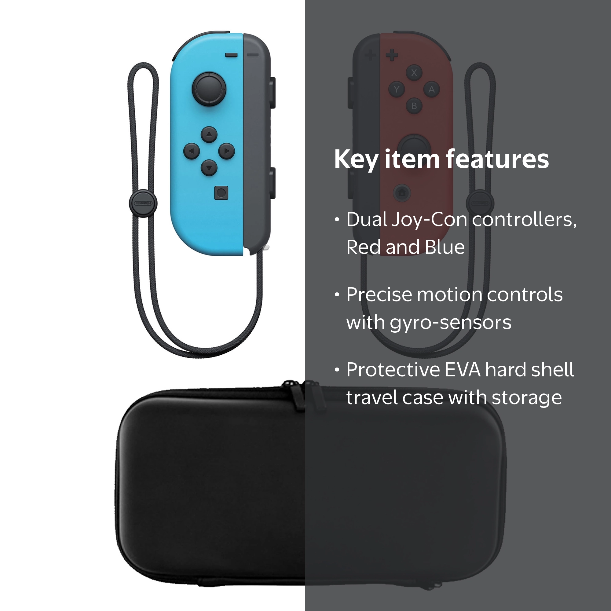 Nintendo Switch Red/Blue Joy-Con with Carry Case - Walmart.com