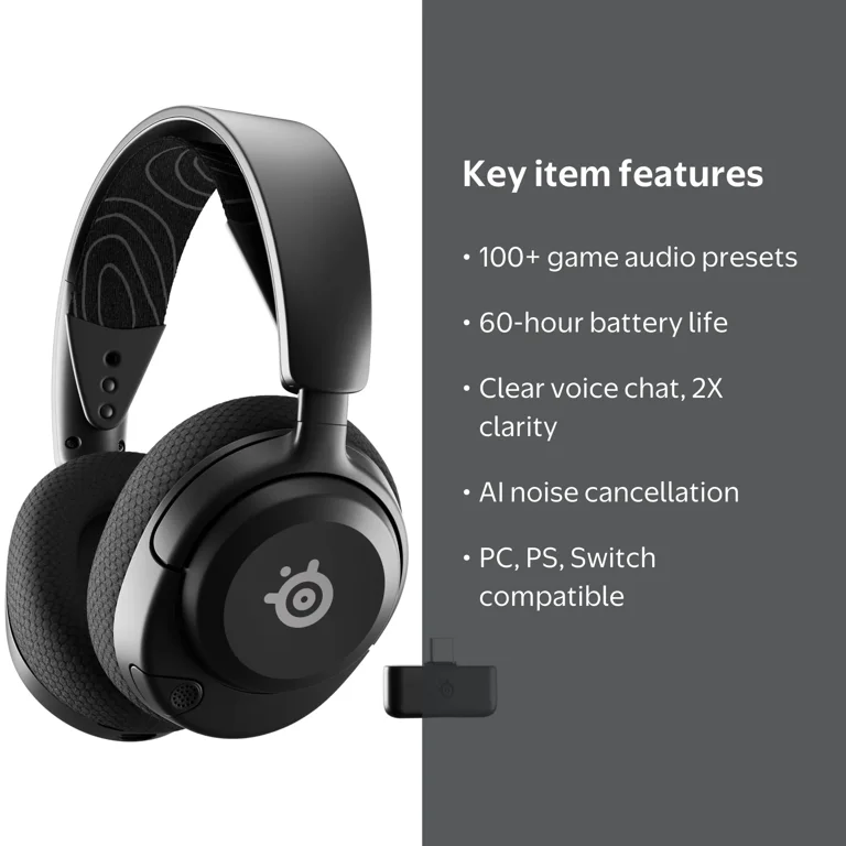 SteelSeries, Gaming Headset, Arctis Nova 5 Wireless, 60-Hour