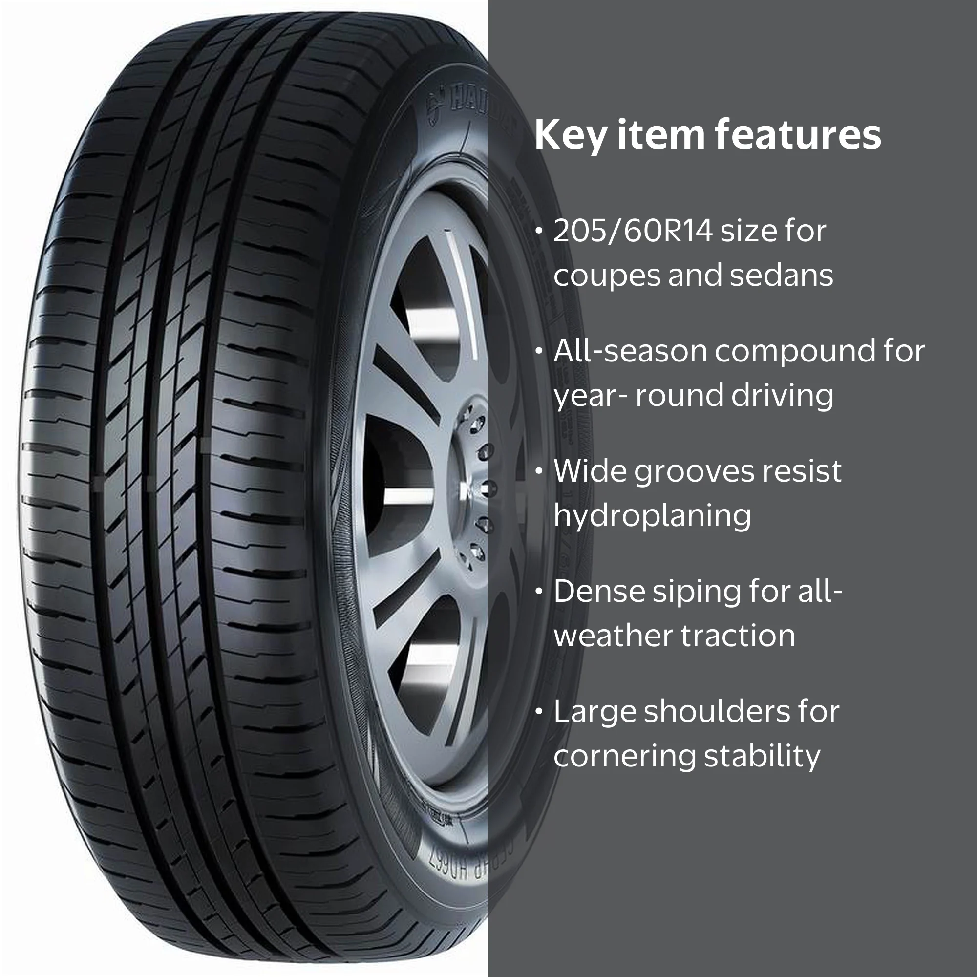 Haida HD667 All Season 205/60R14 88H Passenger Tire - Walmart.com