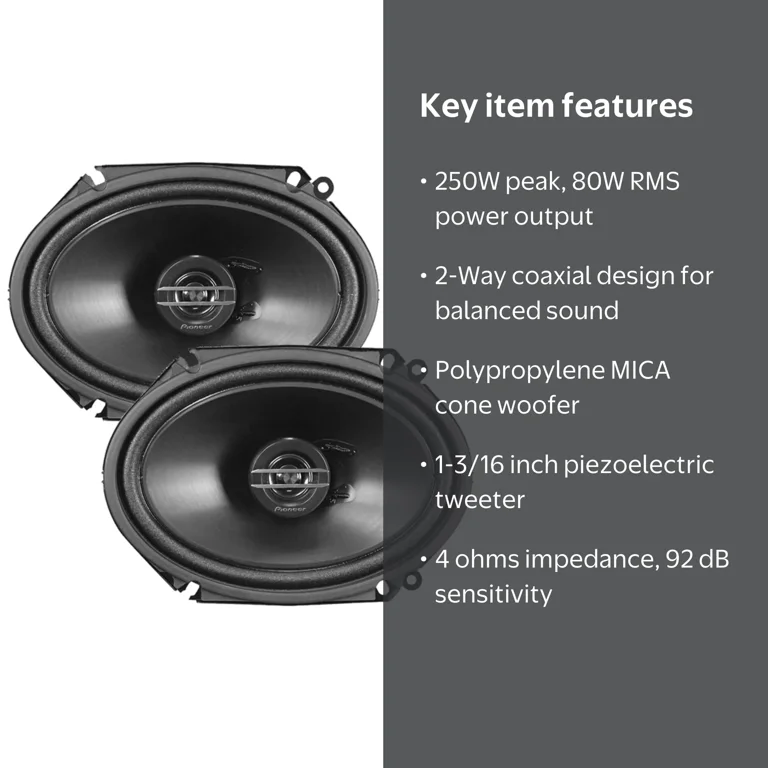 Pioneer Component Set: 250 Watt 6x8