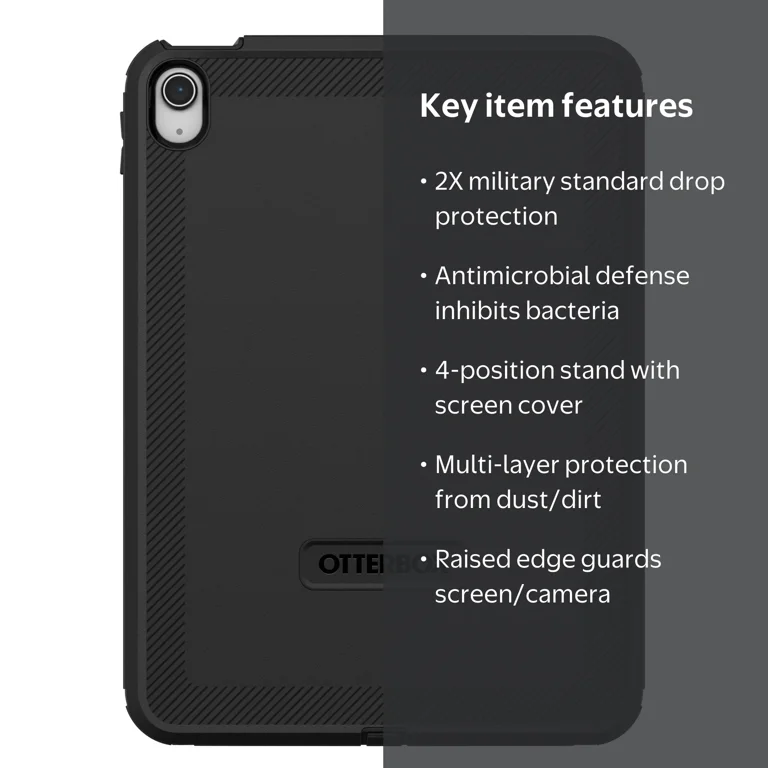 OtterBox, Defender Series Pro Case for Apple iPad 10th Gen, Black