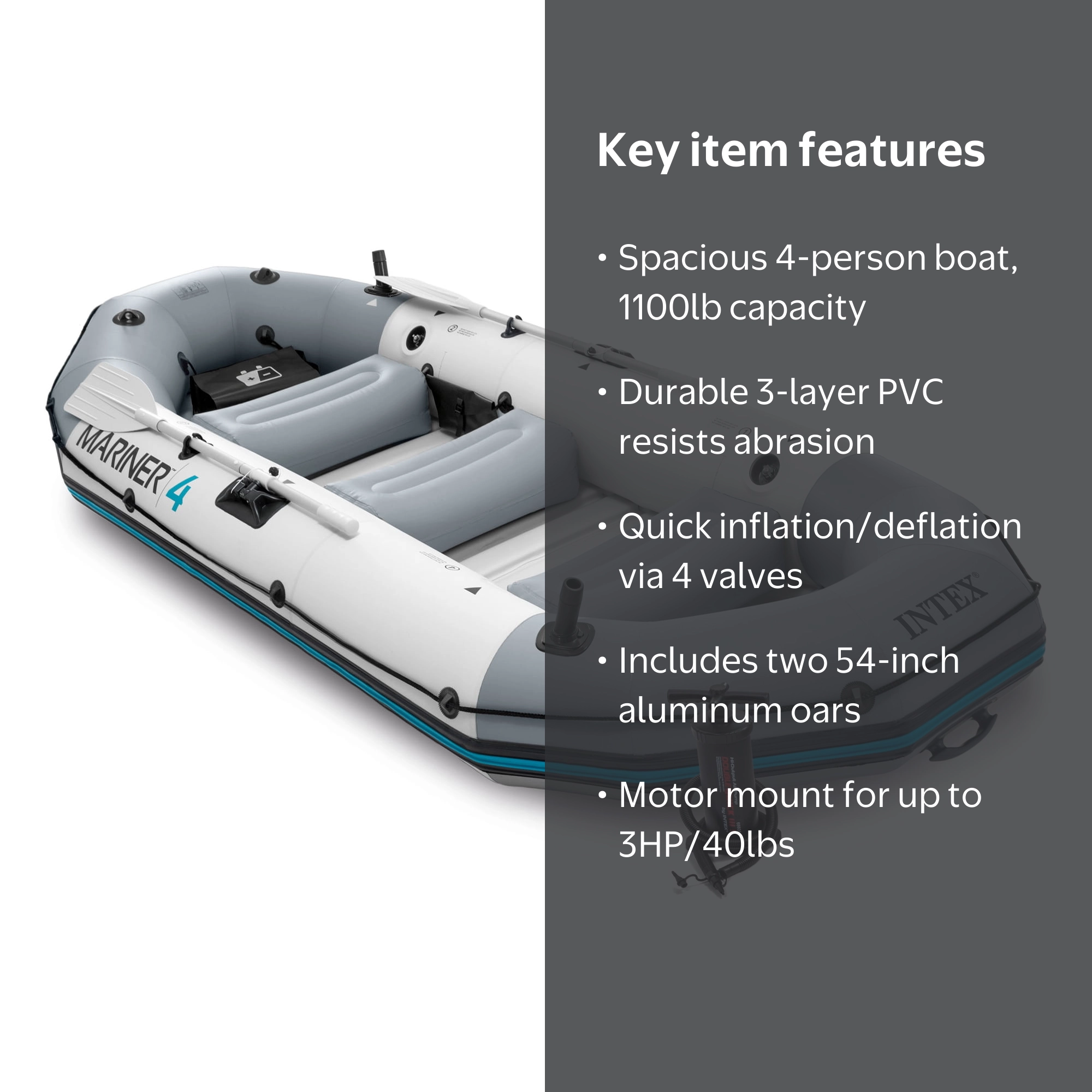 Intex, Inflatable Lake Dinghy Boat, 129