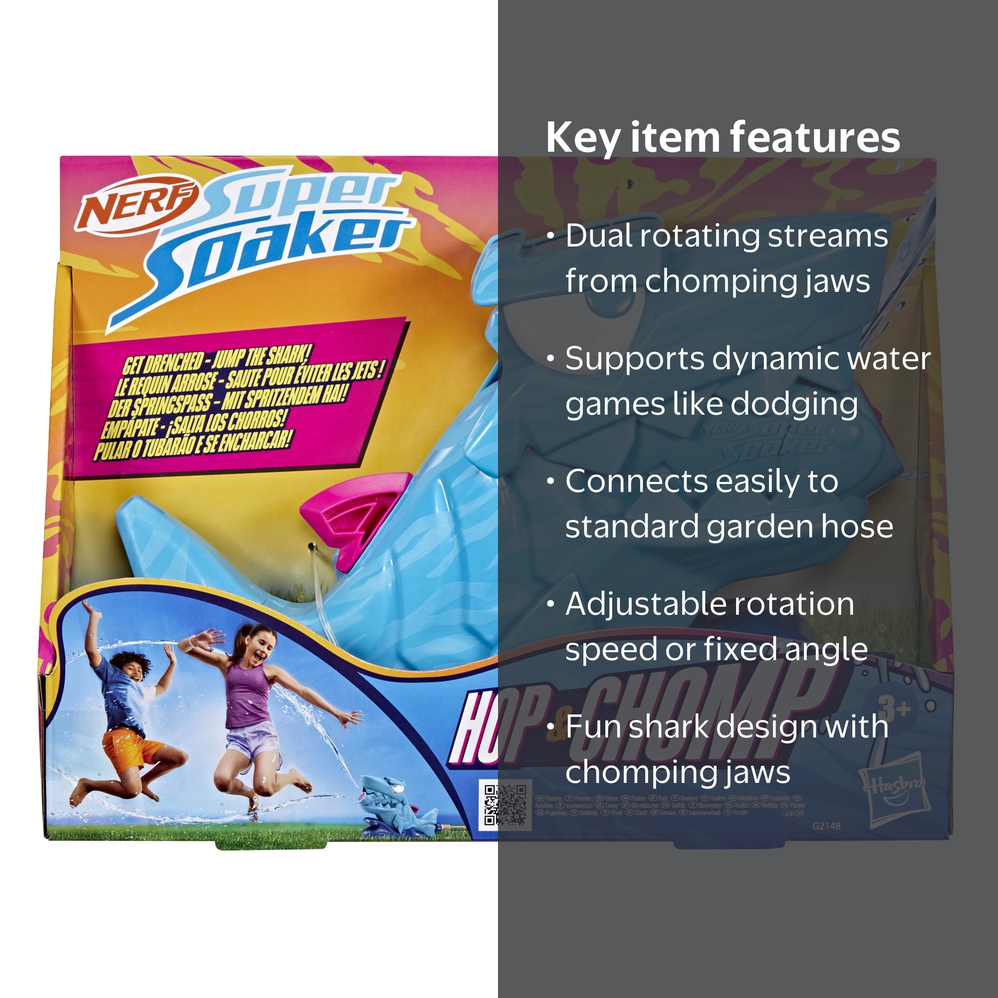 Nerf Super Soaker Hop & Chomp Water Toy, Sprays Water Streams