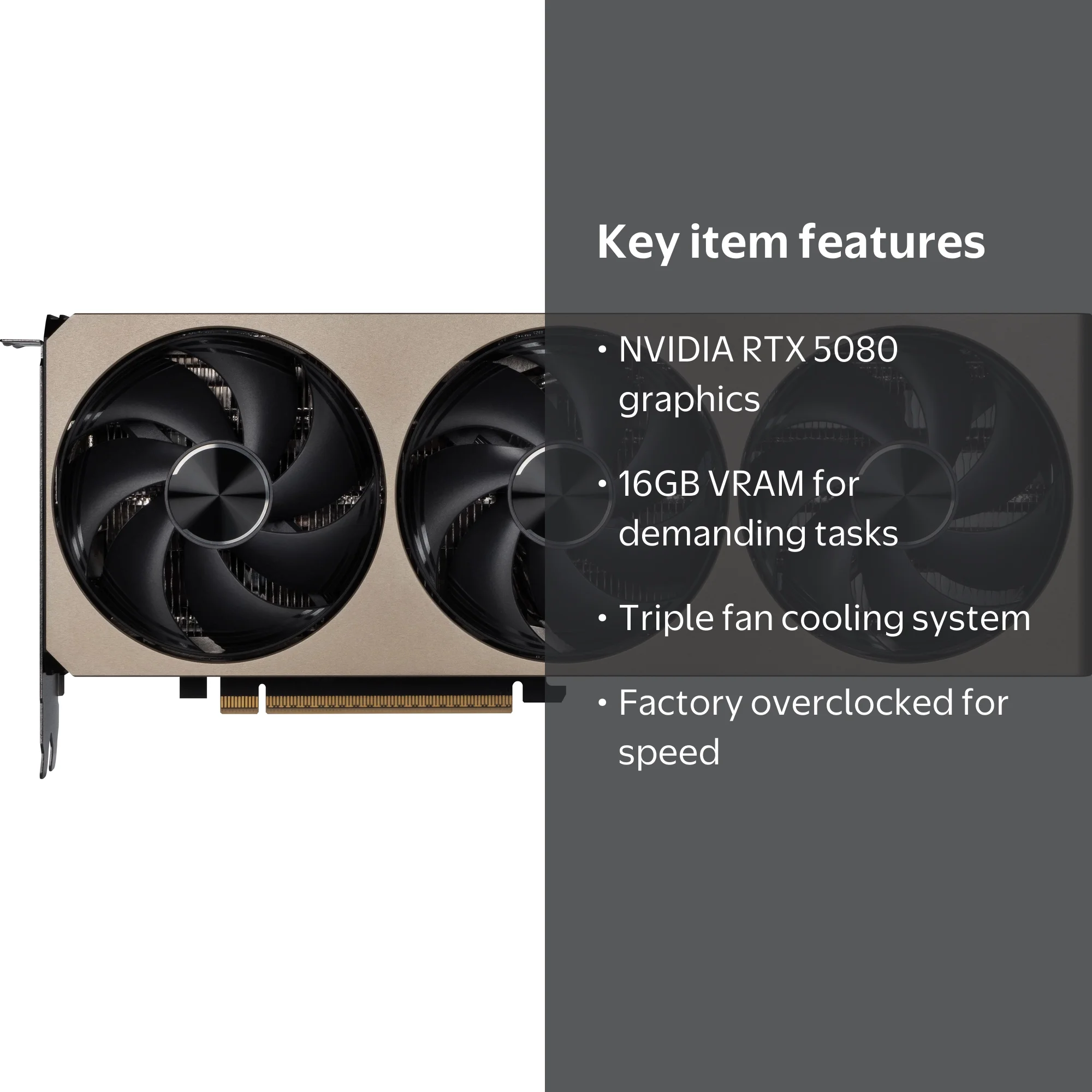 MSI, GeForce RTX 5080 Graphics Card, 16GB VRAM, INSPRIE 3X OC