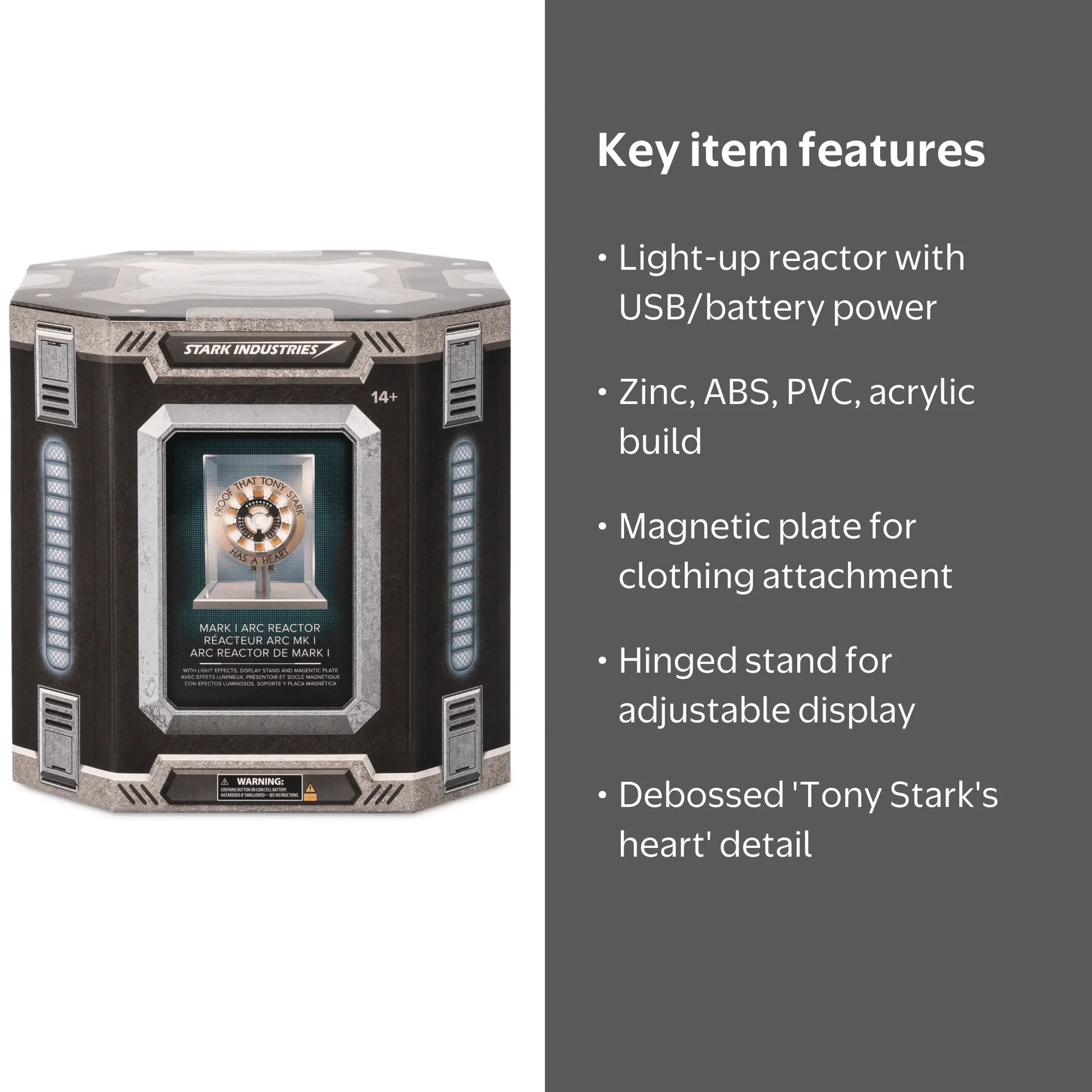Disney Marvel Iron Man Light-up Mark 1 Arc Reactor Stark