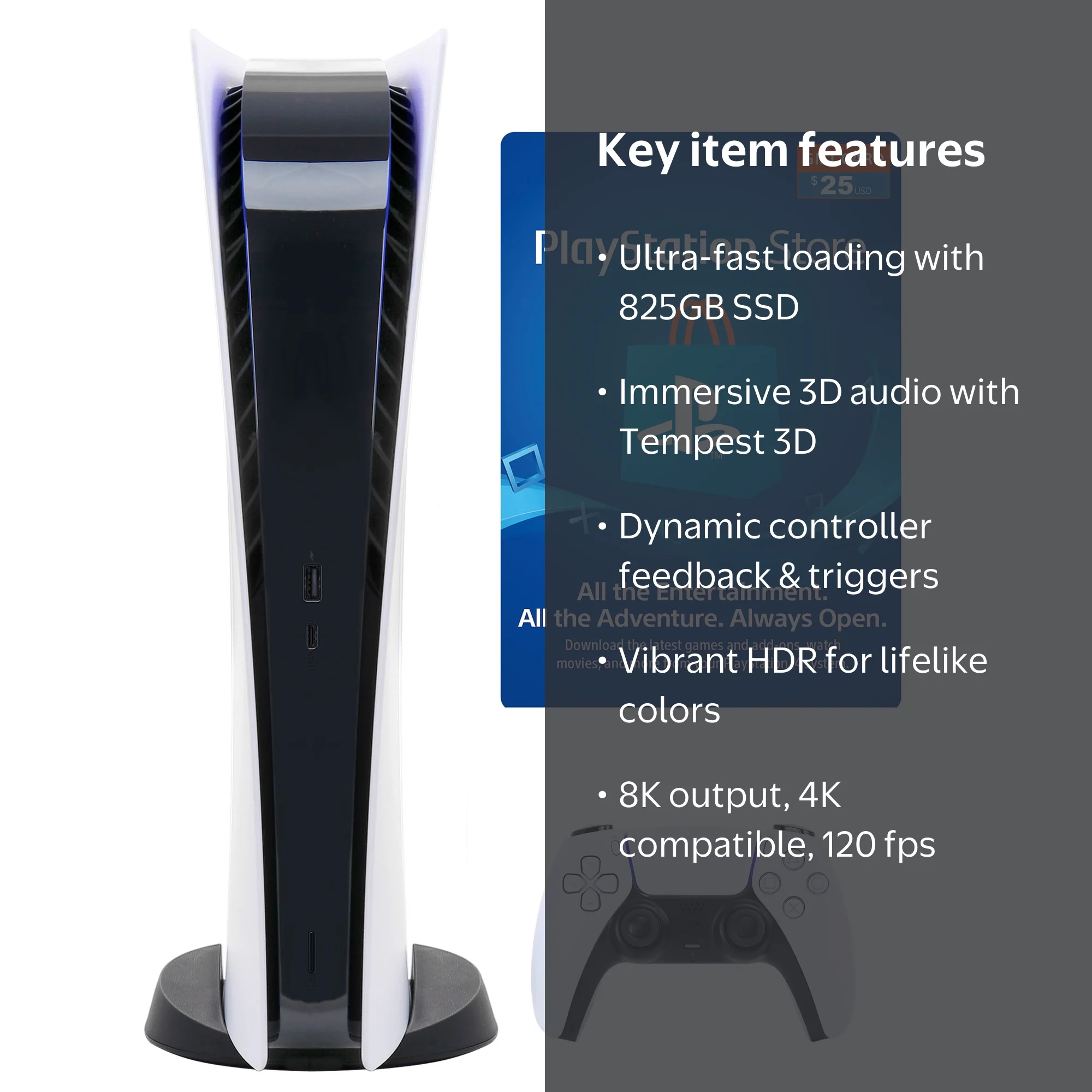 Sony PlayStation 5 Digital Console with $25 PSN Card - Walmart.com