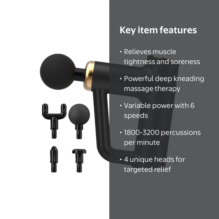 ZTECH Deep Tissue Massage Gun with 4 Attachments - Walmart.com