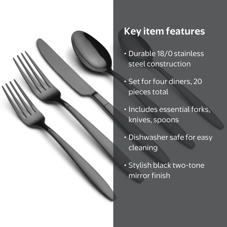 Graze by Cambridge, Mathison Black Sand & Mirror Stainless Steel