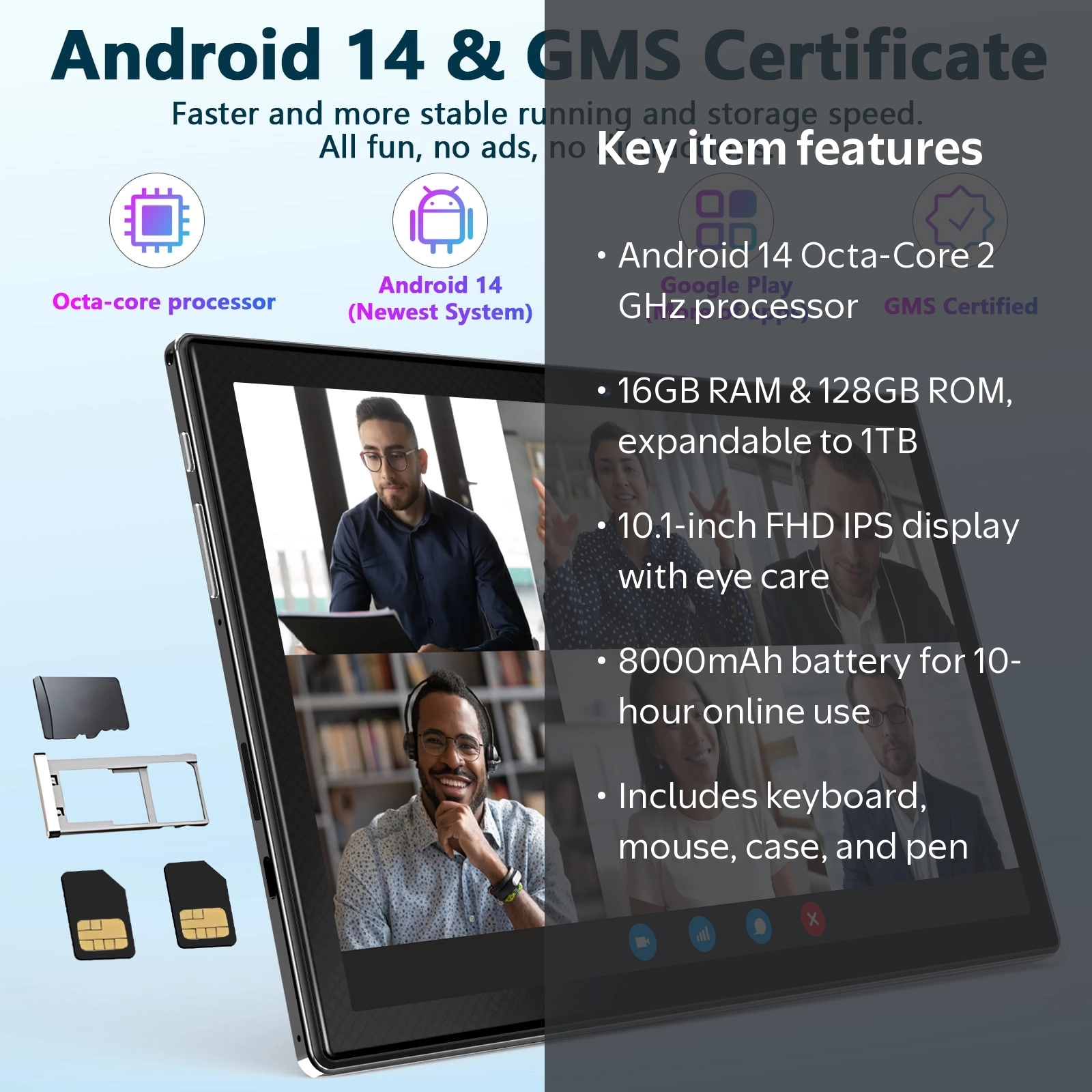 Tablet 2025 Newest Android 14 Tablet, 10 Inch Tablet,5G Wi-Fi