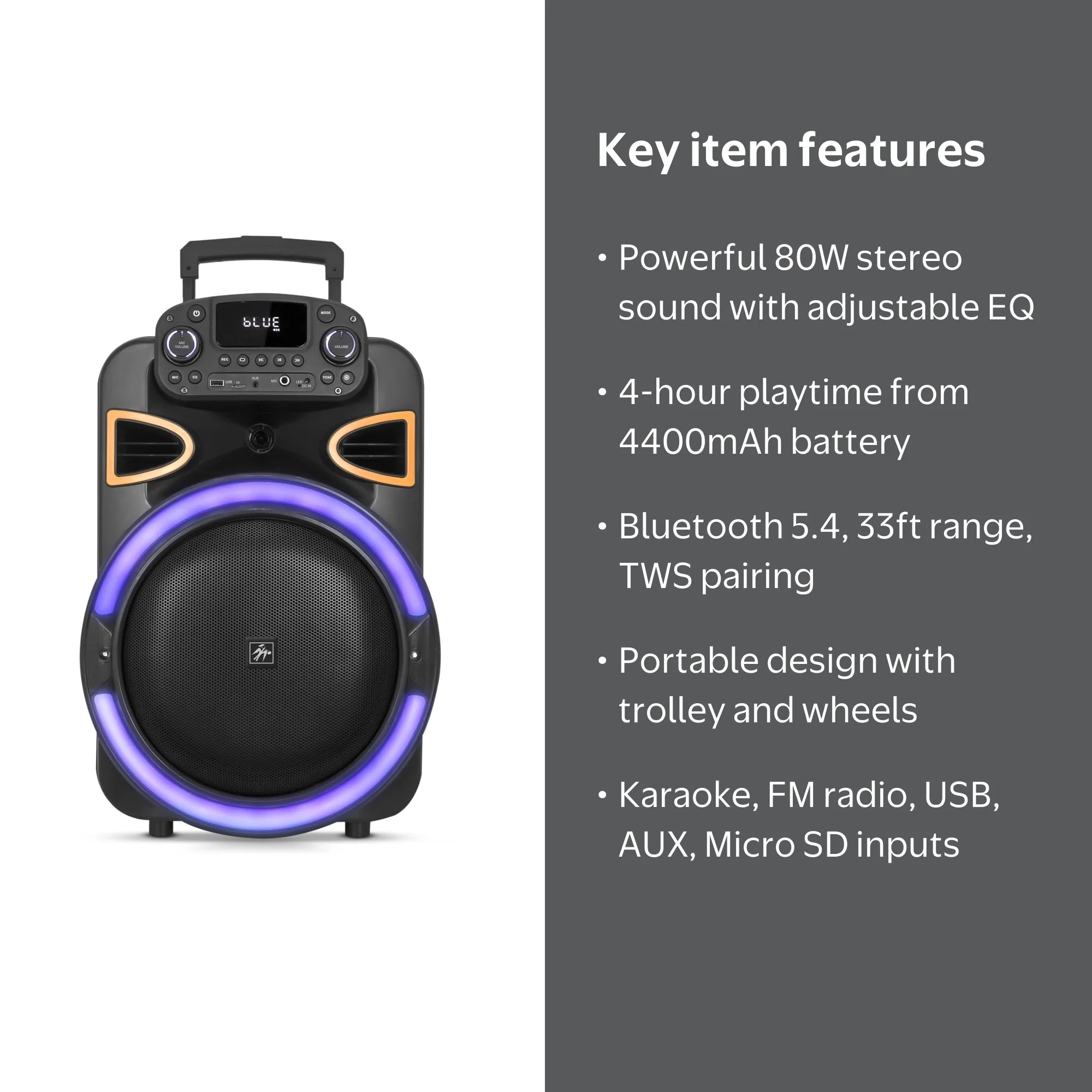 FISHER Portable Bluetooth Wireless Speaker System, 15