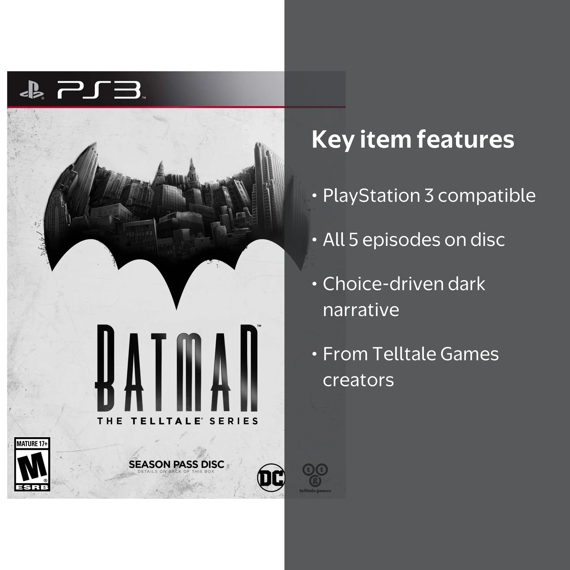 Warner Bros Batman: Telltale Series Season Pass Disc PS3